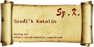 Szvák Katalin névjegykártya